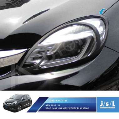 JSL Sporty Head Lamp Garnish Depan Mobil for Honda Brio 2012 - 2015 blacktivo