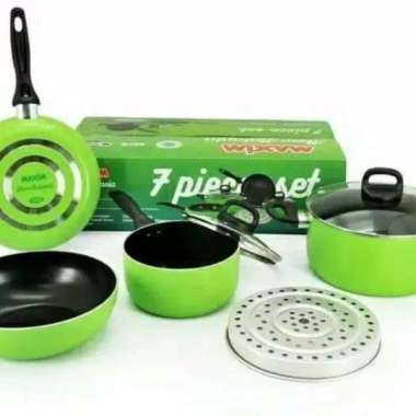 Panci set maxim halania 7 pieces wajan penggorengan steamer teflon ori