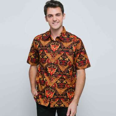 Batik Adikusuma Hem Batik Parang Modern Kemeja Pria - Hitam [542323119] Hitam M