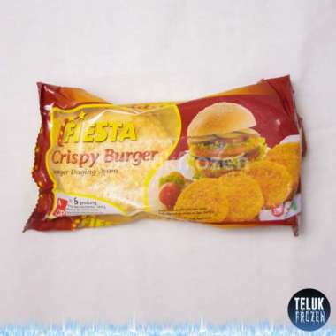 fiesta crispy burger ayam isi 6 pcs chicken 360gr daging 6 ptng