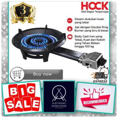 HOCK KOMPOR GAS 1 TUNGKU HC-102CL HC102CL HC 102 CL CAST IRON LOW PRESSURE COOKER HOCK