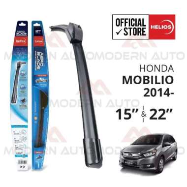 Wiper Frameless Honda Mobilio (2pcs) 2014 keatas HELIOS Mobil Hitam