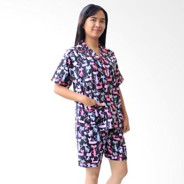 Jual Aily ALY002 Setelan Baju Tidur Wanita - Hitam Online 