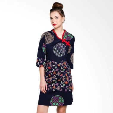 Jual Papercut Ohara Bluebell Batik Cheongsam Dress - Navy