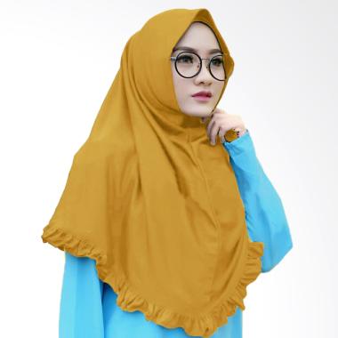  Jilbab  Warna  Kuning  Mustard  Voal Motif