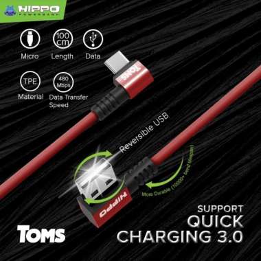 Jual Hippo Cable Toms Type C 100 Cm Agustus 2022 - Garansi Resmi