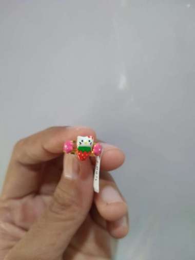 cincin anak model hello kitty strawberry elegant emas asli