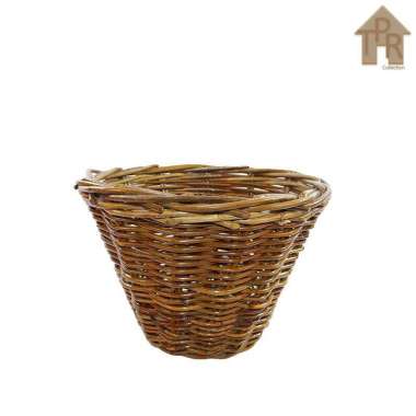 Rotan  Keranjang Bulat / Pot Rotan / Pot Rotan Natural  D34  Tirus
