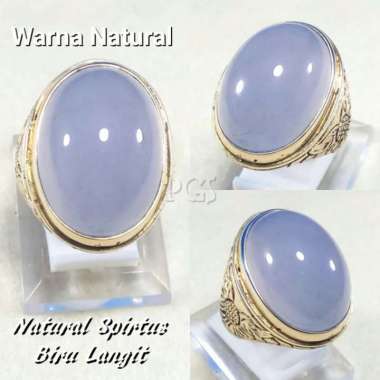 CINCIN BATU AKIK NATURAL SPIRTUS BIRU LANGIT BIG SIZE NO DYED GIWANG HABIS DAN FREE MEMO KEASLIAN BA