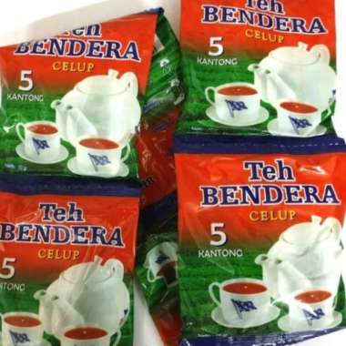 Teh celup cap bendera renceng ( 1 renceng isi 6 sachet) 1 sachet isi 5 kantong teh / teh murah dan e