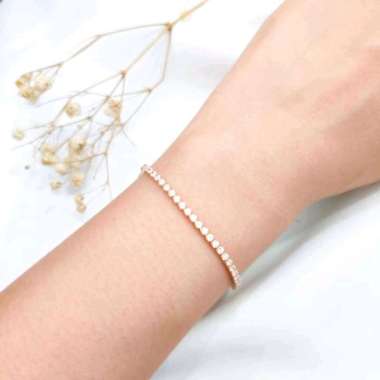 Gelang Serut Permata Listring Elegant Hadiah Kekasih Emas Asli