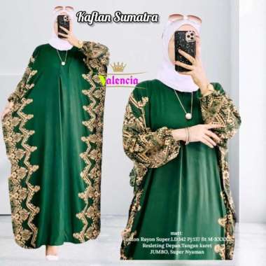 Puspa Kaftan Wanita Rayon Premium Kaftan Jumbo Batik Dress Gamis Bigsize LD 160 cm Kaftan Sumatra HI