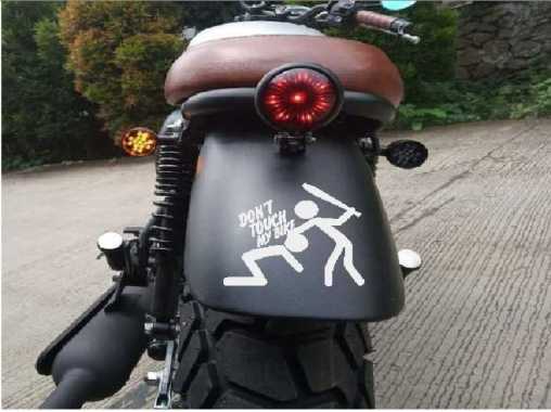 Stiker Dont Touch My Bike Logo Skin Laptop Helm HP Motor Mobil Cutting Putih