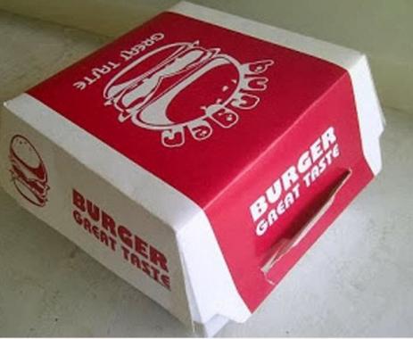 KN FOOD RUMAH KEBAB BOX BURGER 50 PCS merah list putih