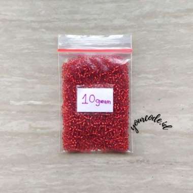 MANIK PASIR 2 MM / MOTE PASIR 2 MM / SEED BEADS / MANIK JEPANG DIY WARNA HIJAU 10 GRAM 10 gram Merah