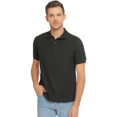 POSHBOY Basic Polo Shirt - Kaos Kerah Pria Lengan Pendek Black XXL
