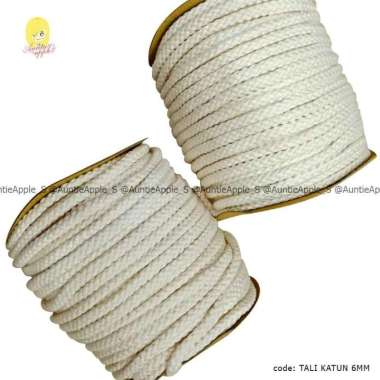TALI TAMBANG KATUN 6MM/TALI TAS SERUT/DIY AKSESORIS/TALI DEKORASI/ROLL