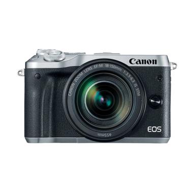 Jual Canon EOS M6 Kit 15-45mm Mirrorless - Silver - FREE