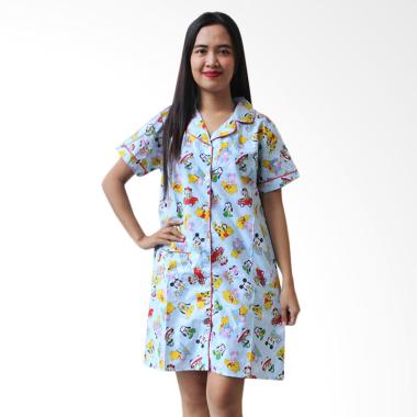 Jual Aily DS003 Cartoon    Katun Jepang Daster Wanita - Biru