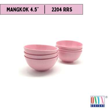 6 Pcs Mangkok Nasi 4.5 inch Melamin ONYX Polos - 2204 Pink