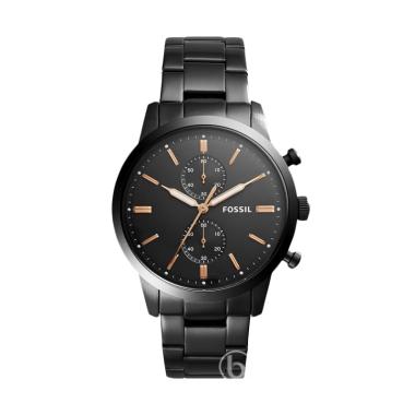 Fossil Townsman Chronograph Jam Tangan Pria [FS5379/ Original] Black Rose Gold