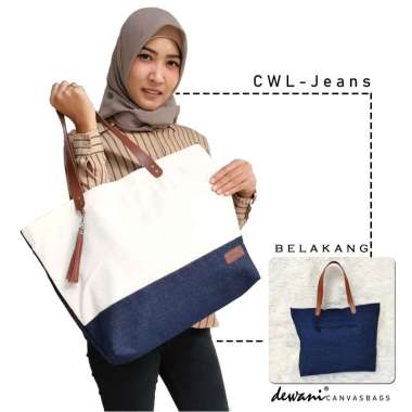 Dewani Totebag CWL-JEANS Tas Wanita Tas Kuliah