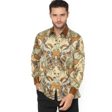 Jayabaya Batik Asoka Kemeja Batik Pria L  coklat muda