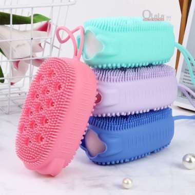 Spon Mandi Anti Daki Rubber Karet Bambu Exfloating
