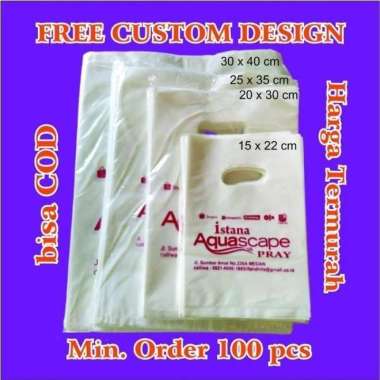 Tas Kantong Plastik Baju Olshop Sablon Custom Nama - 15X22Cm 20x30cm