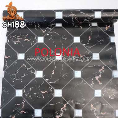 COD WALL PAPER 188 Wallstiker Wallpaper Dinding Sticker Motif Granit Hitam 45CM x 8.3M MOTIF BARU BE