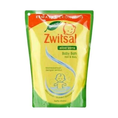 Jual zwitsal natural baby bath 2in1 hair & body pouch 450ml free baby