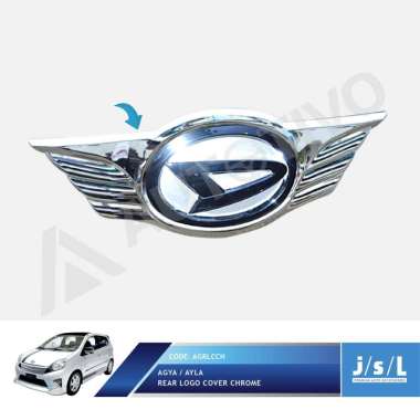 JSL Logo Agya Rear Logo Cover Aksesoris Eksterior Mobil CHROME