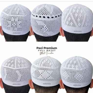 Peci Kopiah Rajut Yaman Madinah Handmode Putih