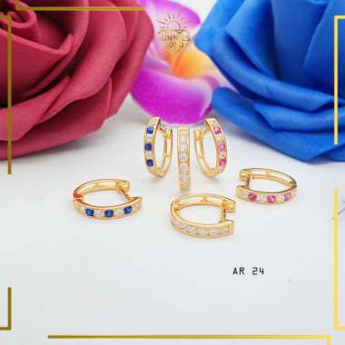 ANTING EMAS ASLI KADAR 8K DAN KADAR 6K ANTING WANITA REMAJA DEWASA MATA BATU CANTIK AR 24 8K