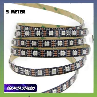 Economic Ws2812B Rgb 5V Ip20 300 Leds 300 Pixels Black Pcb 5Meter/Roll