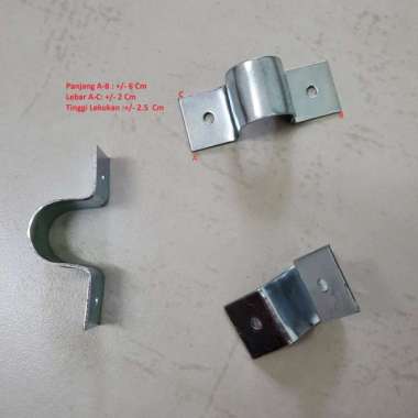 KLEM PLAT BESI 1/2 INCH KLEM OMEGA PIPA KLEM TEBAL - 7113569