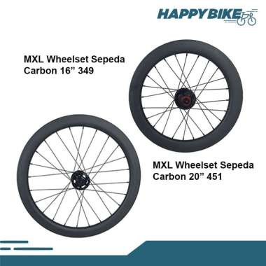 MXL Wheelset Sepeda 20" 451 & 16" 349 Carbon Velg Roda Set Bike - 16 349 Wheelset  MXL 20 Inch 451