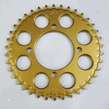 Gear YY Pang Gold emas 428 38 mata Gir Dural Alloy Alumunium Almunium Duralium Yamaha Jupiter Mx Rx 