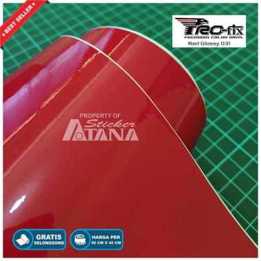 Skotlet Merah Glossy Scotlet Metalik Stiker Meteran Sticker Roll Decal Scotlite Sepeda Motor Scotlig