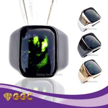 Cincin Pria Natural Batu Black Jade Original Aceh 8