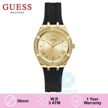 GUESS GW0034L1 Original COSMO Jam Tangan Wanita Analog Gold Rubber