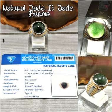 Cincin Batu Akik Natural Giok Burma Jade It Jade Type A Original RING 10