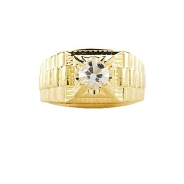 1901 Jewelry Cincin Pria Berlian Swarovski Watchband Lapis Emas Semua Ukuran
