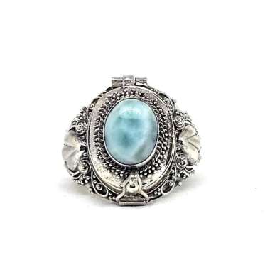 Cincin Ring Perak Silver Bali Jimat Box Buka Jawan Batu Asli 925 Kritik Larimar Pria Laki Wanita Ker