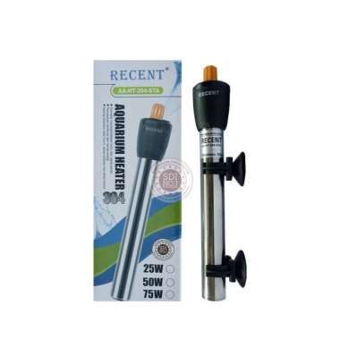 HEATER AQUARIUM RECENT AA-HT-304 STAINLESS 25 WATT PENGHANGAT AIR 100 % ORIGINAL Multicolor