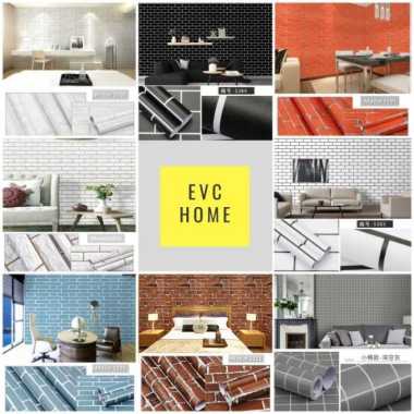 wallpaper sticker dinding bata putih/ walpaper stiker motif ALL VARIAN BATA LIS COKLAT