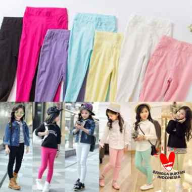 Celana Legging Polos Anak Perempuan Import Warna Warni . . Leging . TN-002 110 Yellow