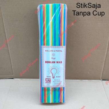 Stik Balon - Tangkai Balon - Gagang Balon TANPA CUP 50 pcs Stik Saja