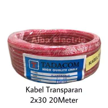 KABEL LISTRIK TRANSPARANT SERABUT 2X30 20METER PER ROLL