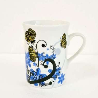 Mug keramik motif kupu kupu 250 ml